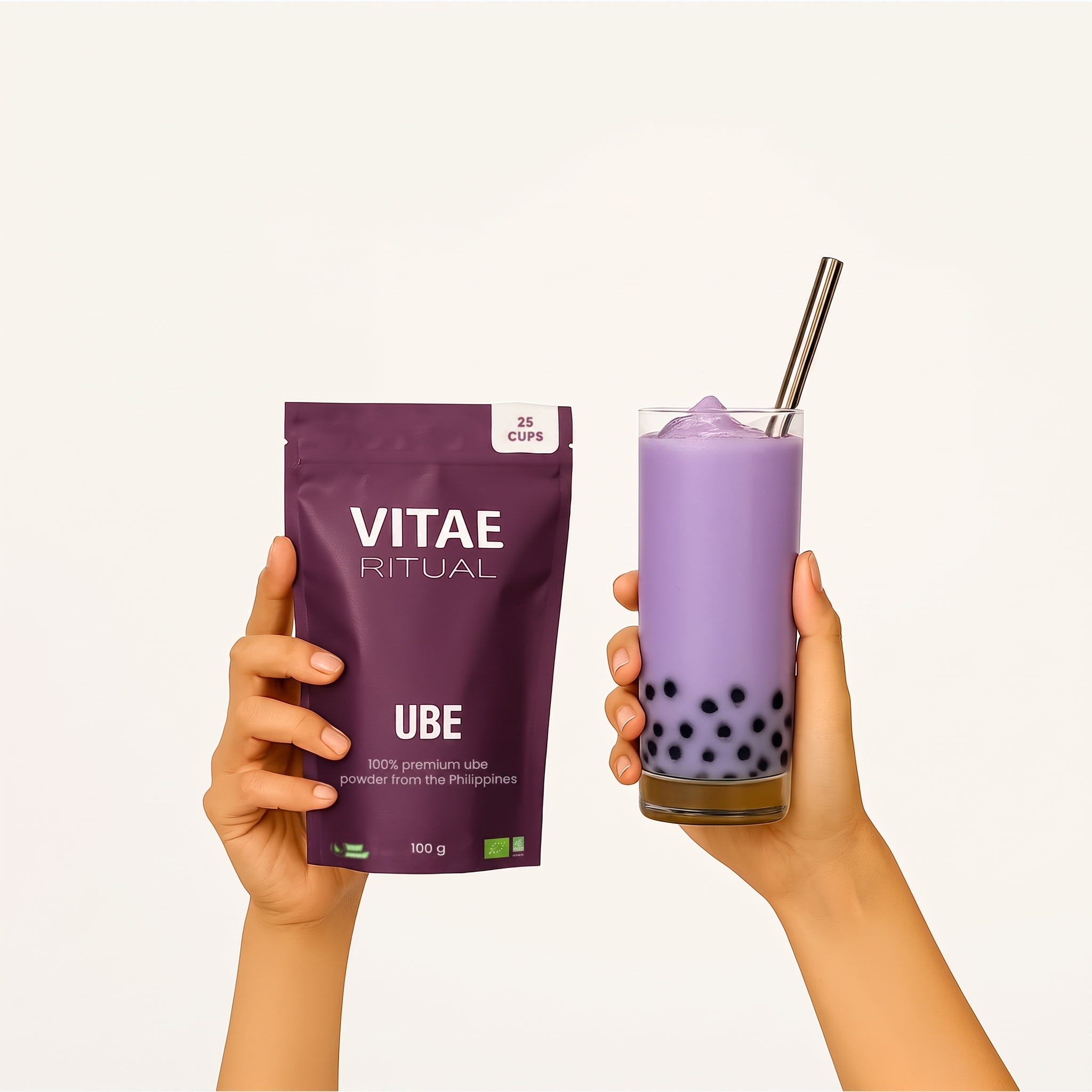Ube Latte powder and bubble tea